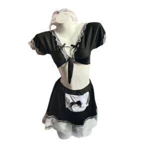 Cute and pure junior girl uniform, black and red checkered fun uniform, short skirt set