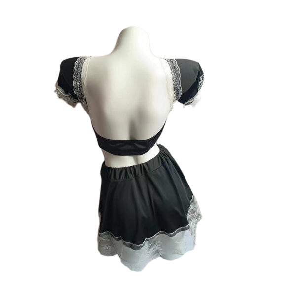 Cute and pure junior girl uniform, black and red checkered fun uniform, short skirt set - Image 2